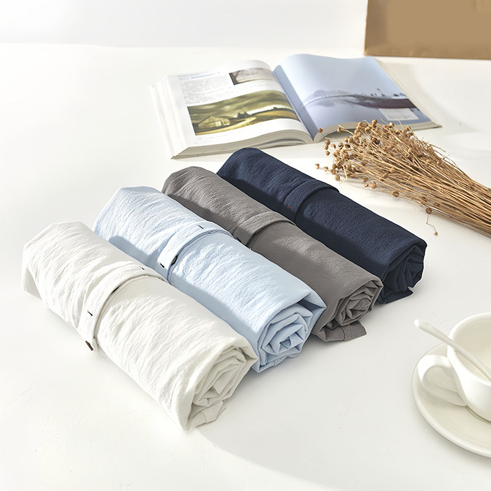 Letnia męska koszulka z lnu w swobodnym, plażowym stylu