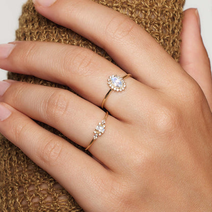 Lioravelle | Fioletowy Pierścionek Diamentowy 18k Złoto