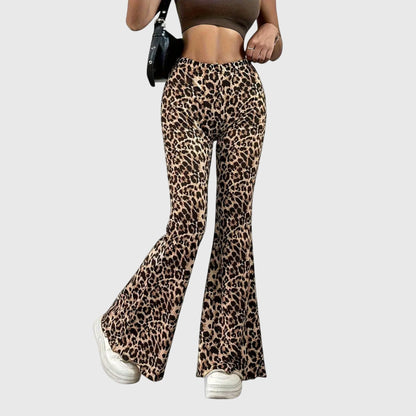 Leopardowe Spodnie Bootcut