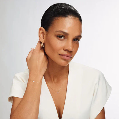 Dalynette | Bransoletka z Moissanitowymi Kamieniami w Złocie 14k