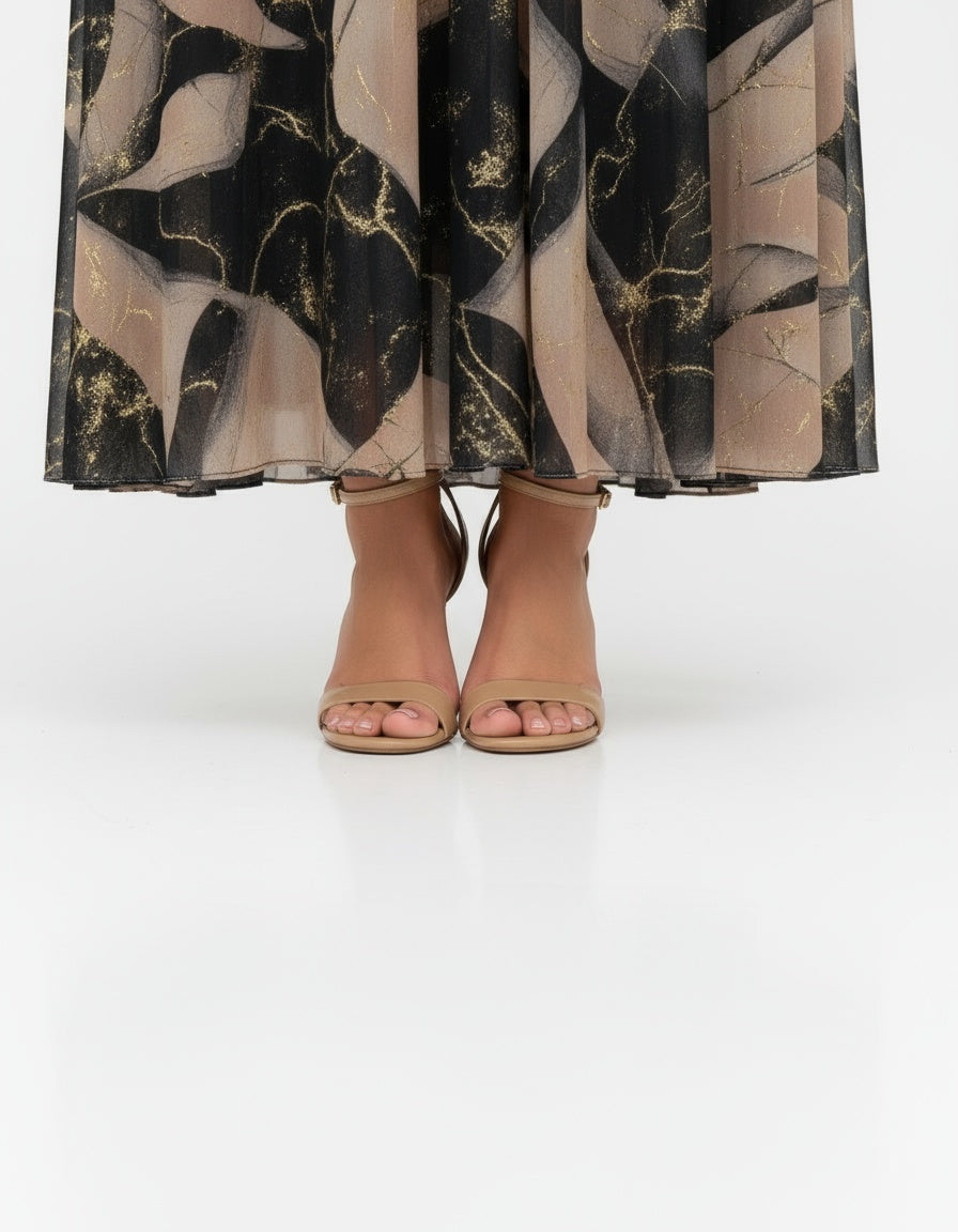 Liora | Elegancka szyfonowa sukienka w delikatny wzór