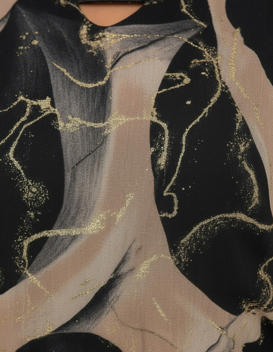 Liora | Elegancka szyfonowa sukienka w delikatny wzór