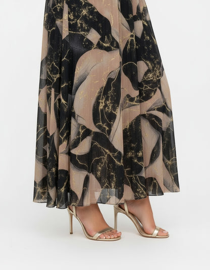 Liora | Elegancka szyfonowa sukienka w delikatny wzór